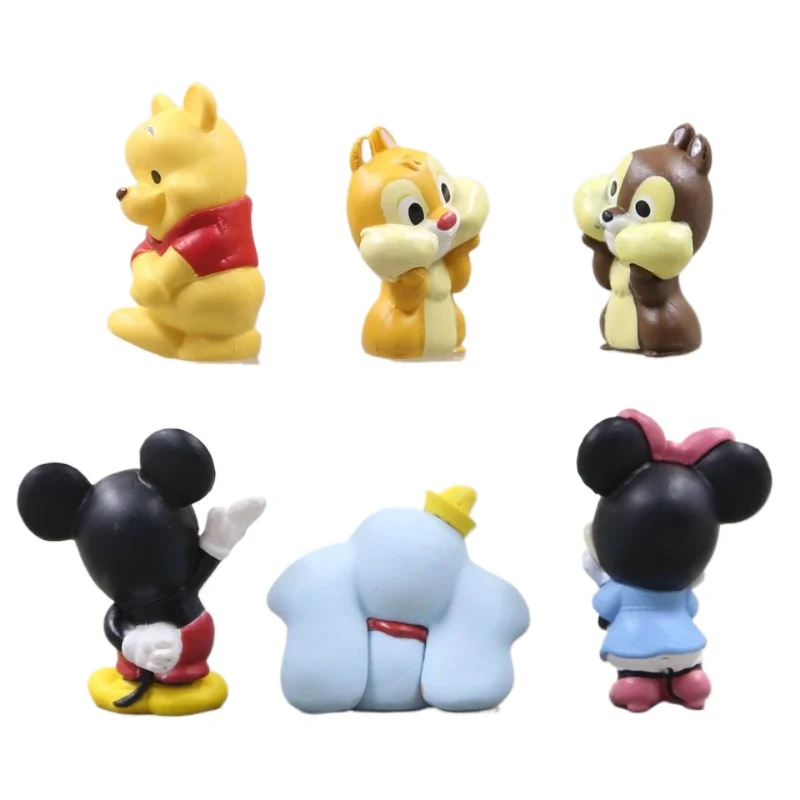 6pcs Disney Anime Mickey Mouse Action figur Minnie Pooh Bär Dumbo Kawaii Cartoon Puppe PVC Deko Modell Spielzeug Kinder schönes Geschenk