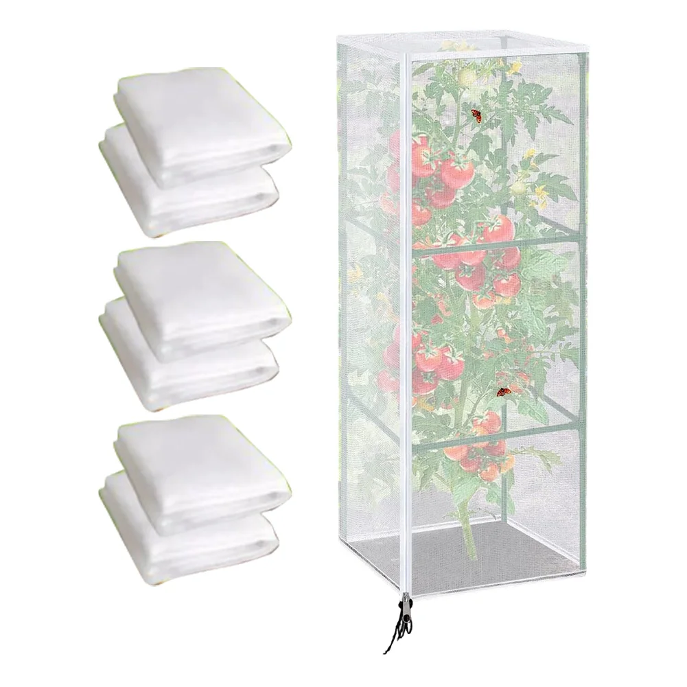 

3-паковка садовой сетки с застежкой-молнией и шнурком для защиты клетки с помидорами от птиц и мелких животных