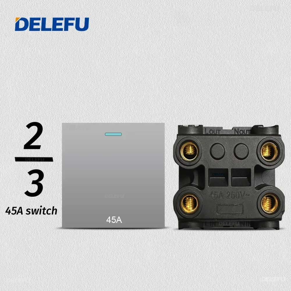 DELEFU Brazil Italy USA EU Standard Free combination Grey DIY switch 118mm*72mm images - 6