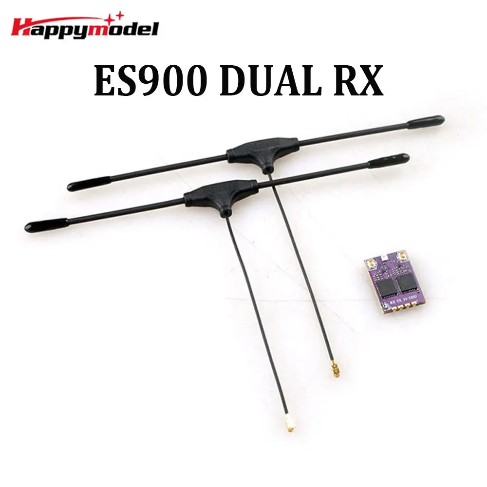 HappyModel ES900 DUAL RX ELRS Odbiornik różnorodności 915 MHz / 868 MHz Wbudowany TCXO do samolotów RC FPV Drony dalekiego zasięgu Części do