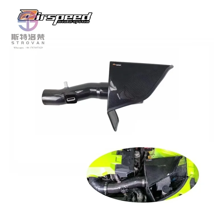 

STLF Dry Carbon Fiber 3K Twill Carbon Weave Glossy Finish Air Filter Carbon Air Intake System Kit Car Parts for Camaro 3.6L