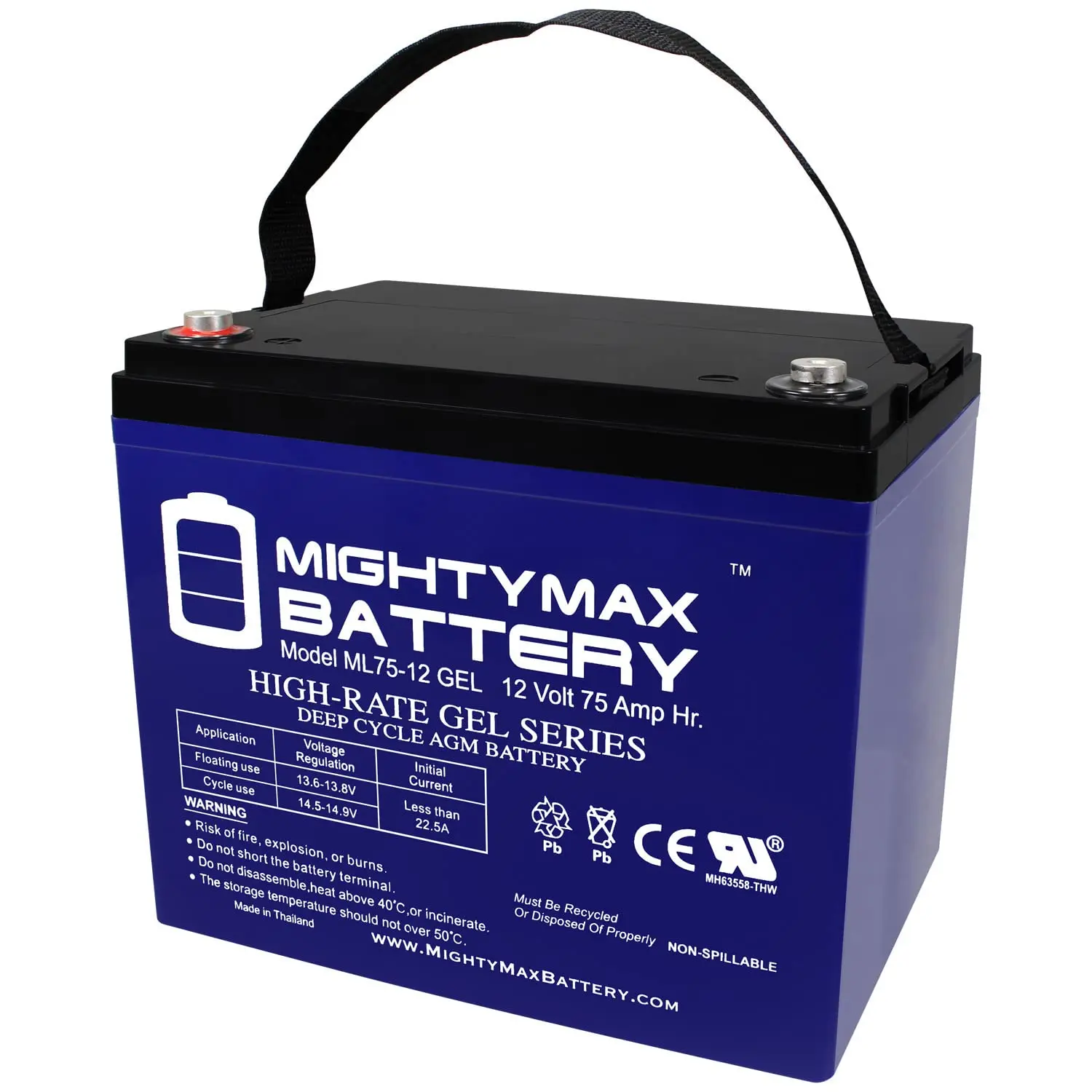 12V 75AH GEL Battery Replacement for Quantum Q6 Edge HD Power Wheelchair, Customized