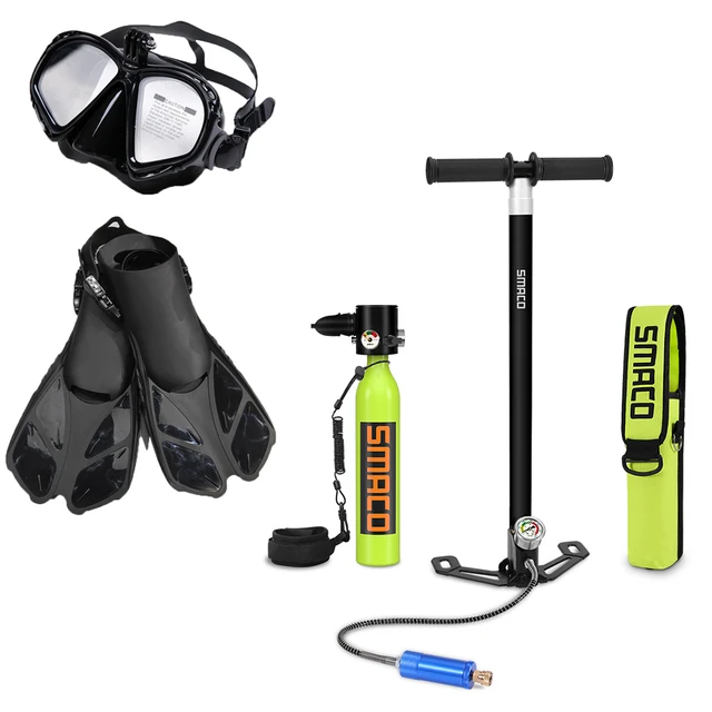 SMACO ミニスキューバ　酸素ボンベ　ポンプ　シュノーケルセット P10倍｜9&frasl;4-9&frasl;11ミニスキューバダイビング 酸素ボンベ