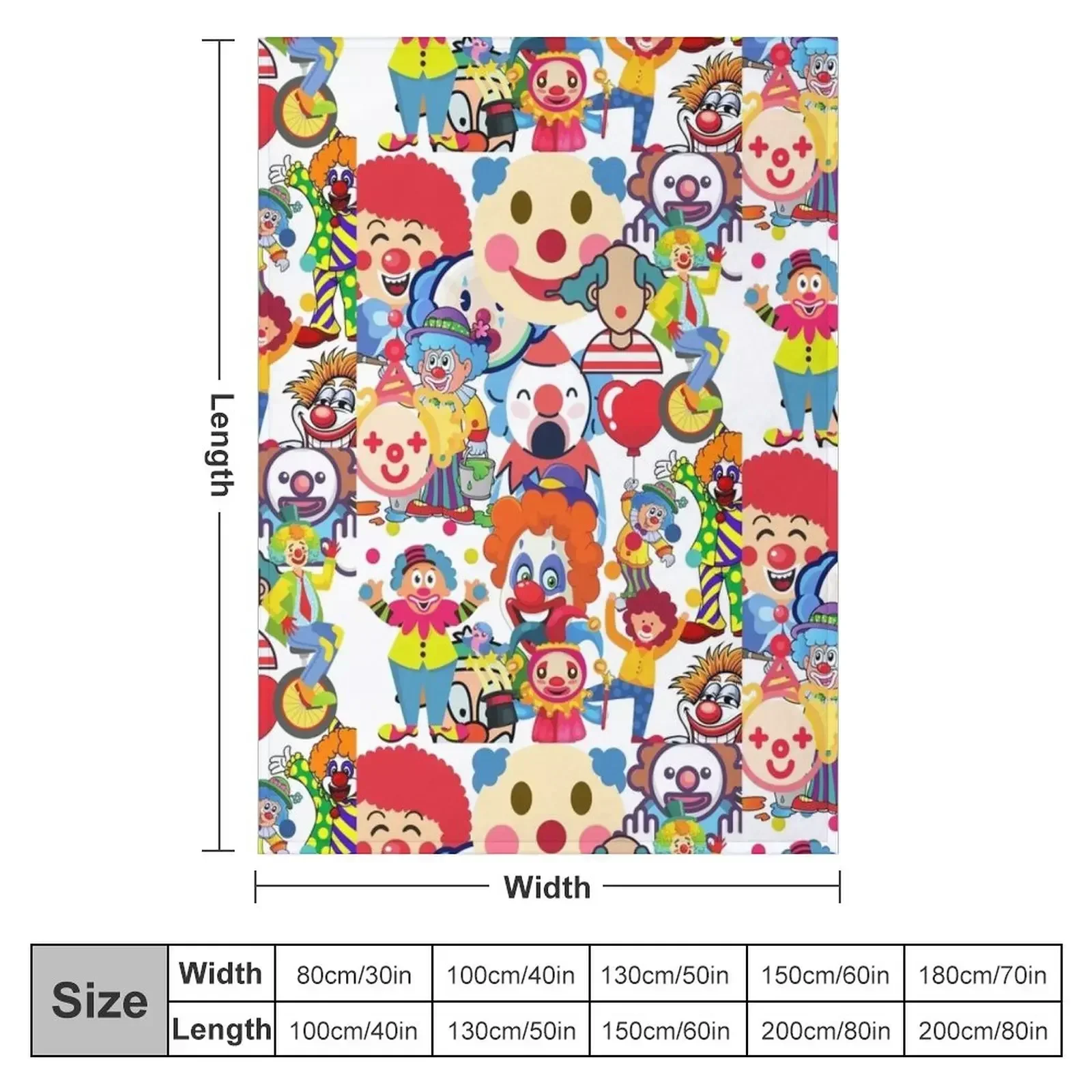 Clown Collection Throw Blanket Decorative Beds Travel Luxury Throw Blankets