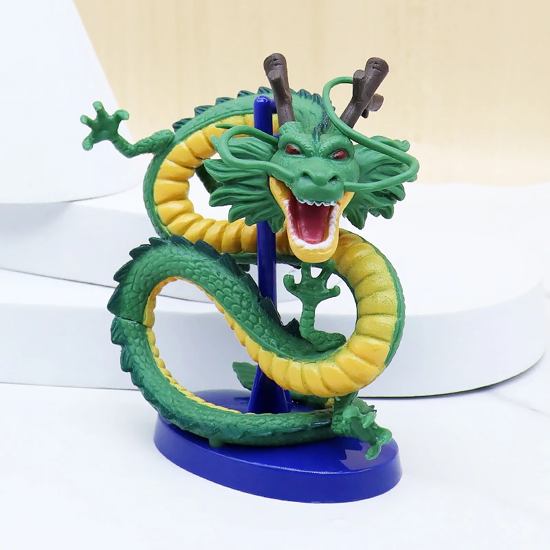 10CM Dragon Ball Z Cyan Dragon Handmade Figure DBZ Shenron Anime Collection Decoration Model Dolls Desk Ornament Birthday Gifts