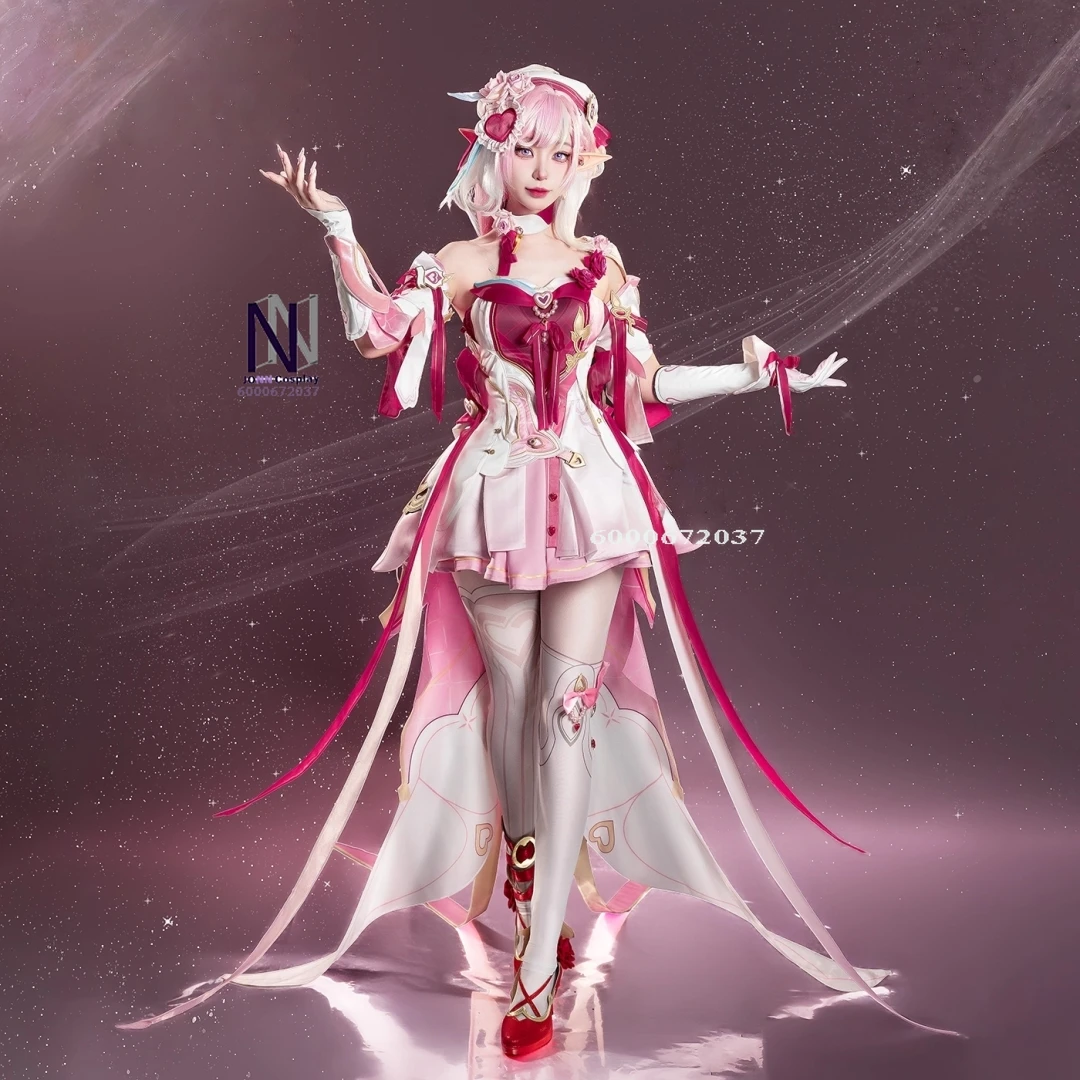 

Hot Game Honkai Impact 3rd Cosplay Love Elf Costume Anime Elysia High Quality Role Playing Cute Dress Shoes Wig Women Comic Con