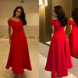 Customized Saudi Arabia Formal Gown Dearin Off-the-shoulder A-line Ankle Length Skirts Bespoke Occasion Dresses Evening Prom Dre