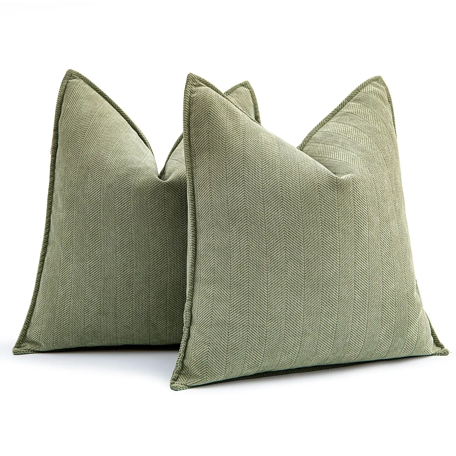 Pack of 2 Pillow Covers Soft Chenille Luxurious Couch Throw Pillows Farmhouse Cushion Covers with Elegant Design for Home Decor