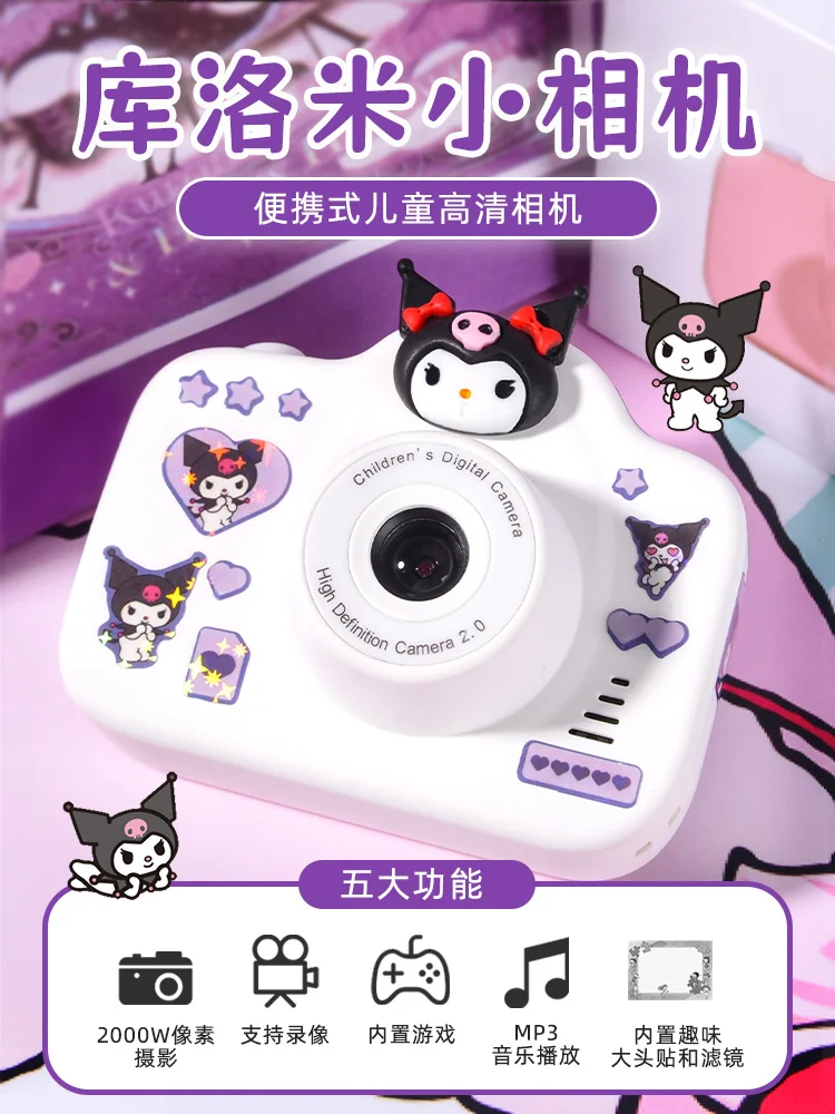 Sanrio Cinnamoroll Kuromi HelloKitty Camera 2000W Hd Pixel Mini Portable Child Built-In Game Music Filter Girl Birthday Gift