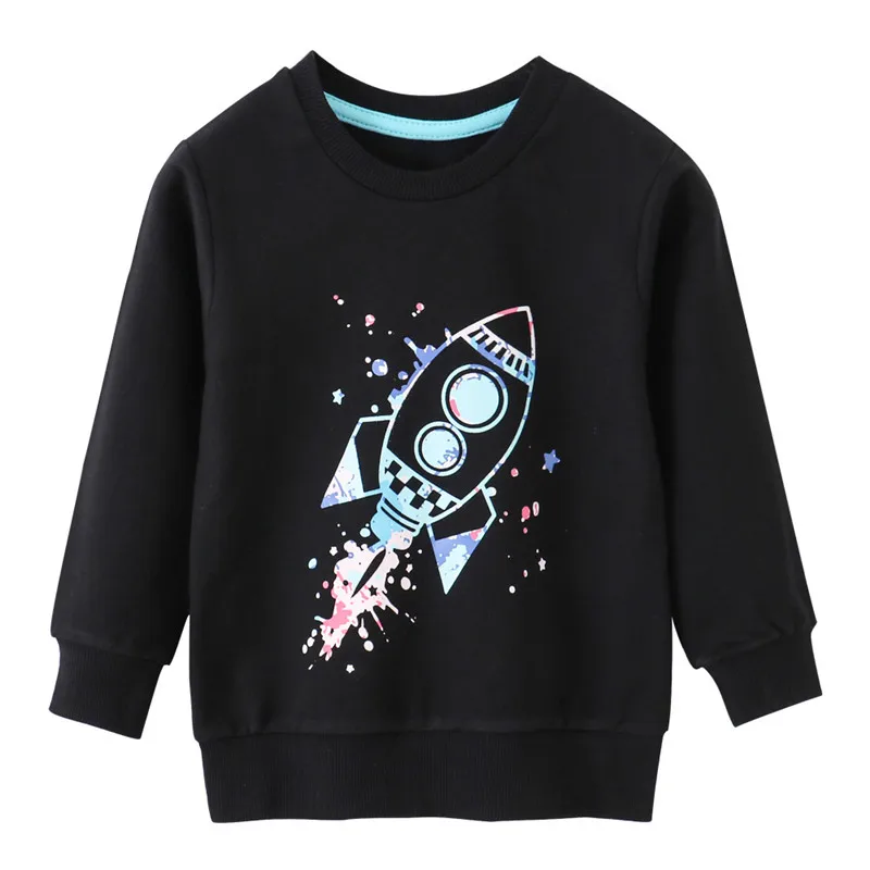 

Jumping Meters Autumn Spring Rockets Boy Sweatshirts Long Sleeve Children's Hoodies Kids Fashion Shirts Tops