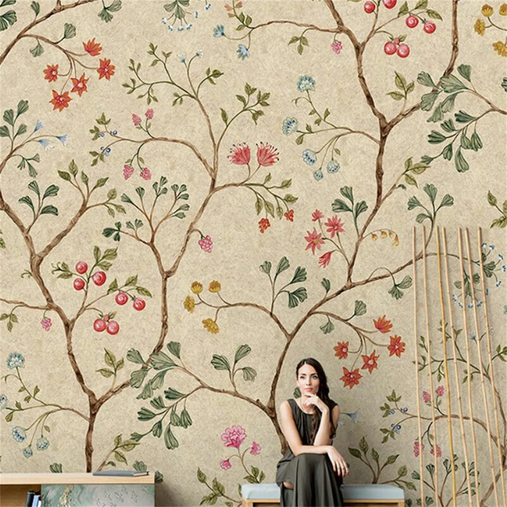 custom European Magnolia Bird Murals Wallpaper Mural Flower Art wallpapers Living Room Bedroom Backdrop wall paper 3d Stickers