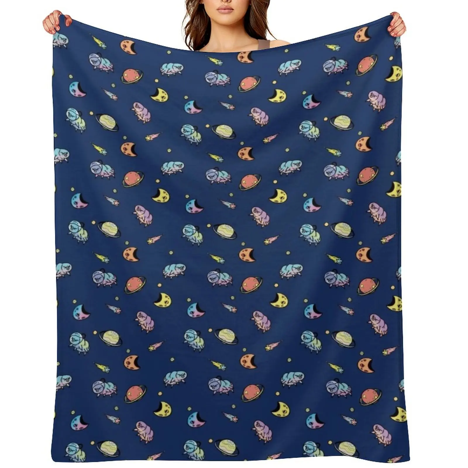 

Tardigrade Space Pattern Blue Throw Blanket Summer Beddings for babies Sofa Quilt Large Blankets