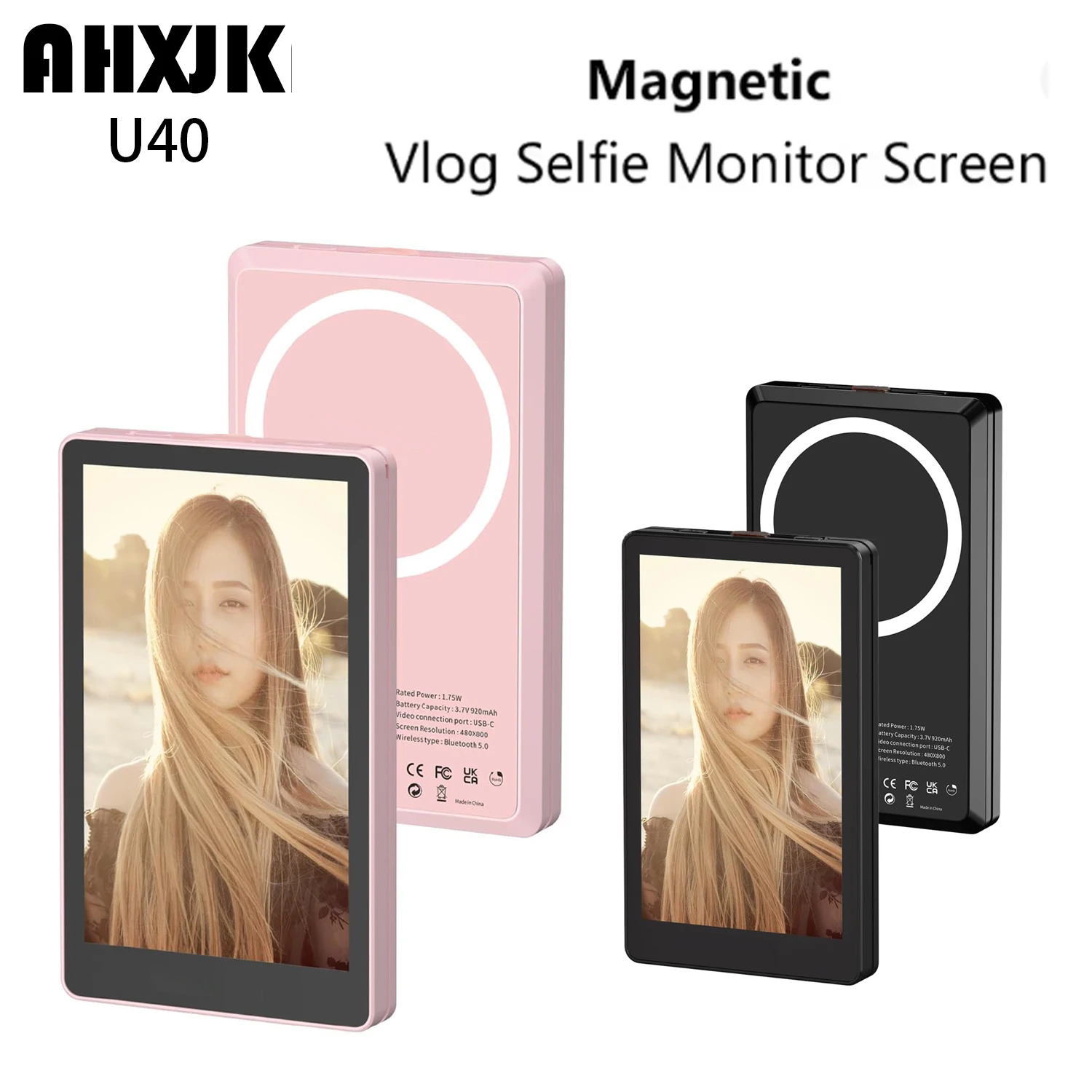 

U40 Max Magnetic Vlog Selfie Monitor Screen for iPhone16 15 14 13 pro MAX Samsung S23 S24 xiaomi13 14 ultra HUAWEI phone