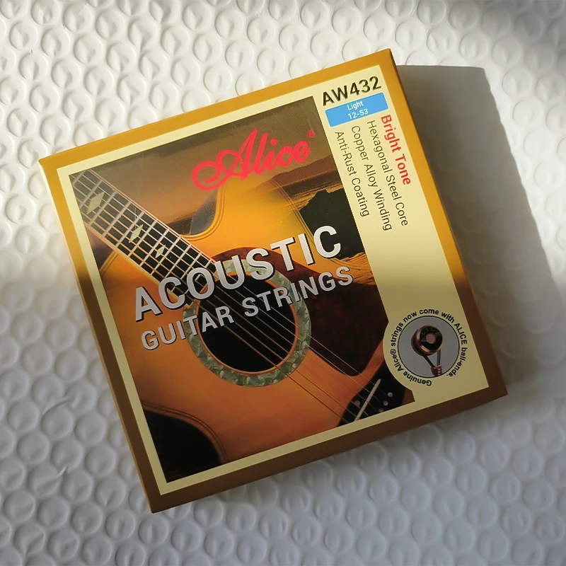 Alice Acoustic Guitar Strings AW432 .011-.052/ .012-.053 Copper Alloy Winding Standard Anti-Rust Coating Guitar Accessories