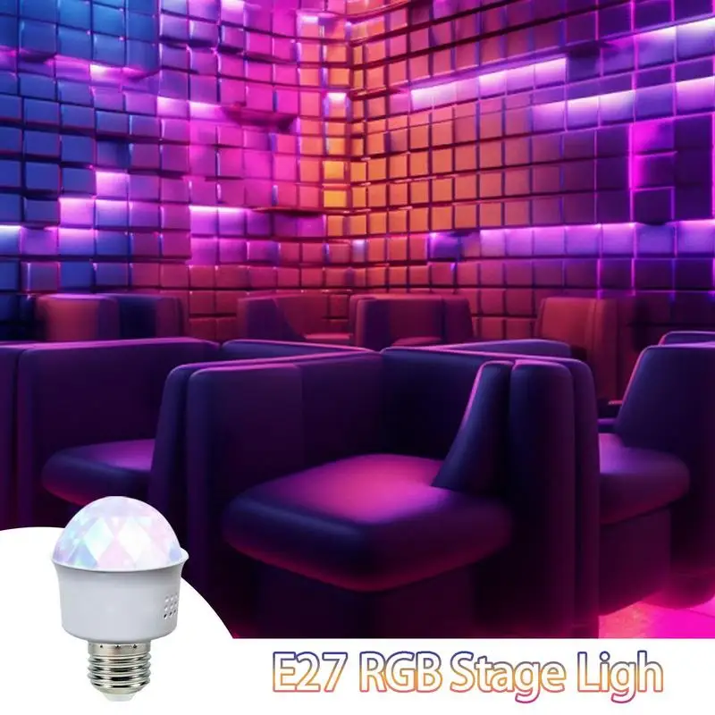 Rotating LED Strob Bulb Auto Rotating Stage Light Bulb Rotating Reusable Disco Bulb Lamp For Party Clubs Bars Family Celebration