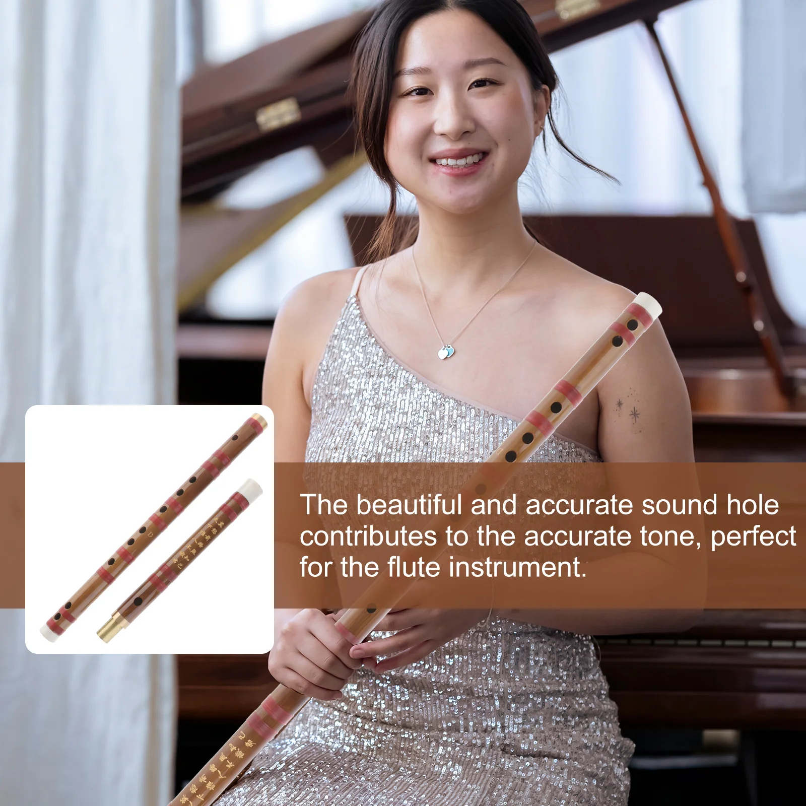 

Flute Chinese Traditional Instrument Musical Instruments Portable Introductory Bamboo