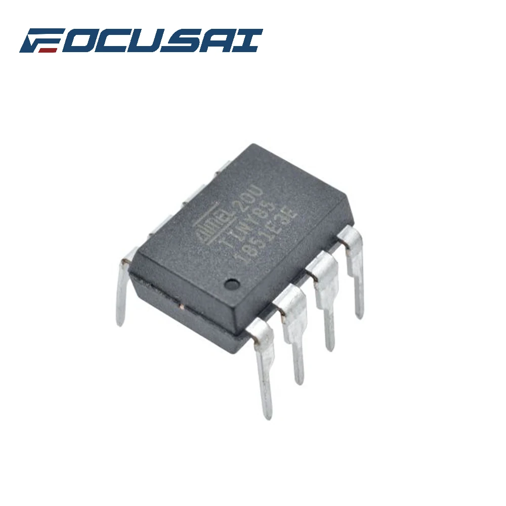 FOCUSAI Semiconductor Chip Sets 5PCS ATTINY85-20PU ATTINY85 20PU ATTINY85- 20 ATTINY85 DIP Black Chip