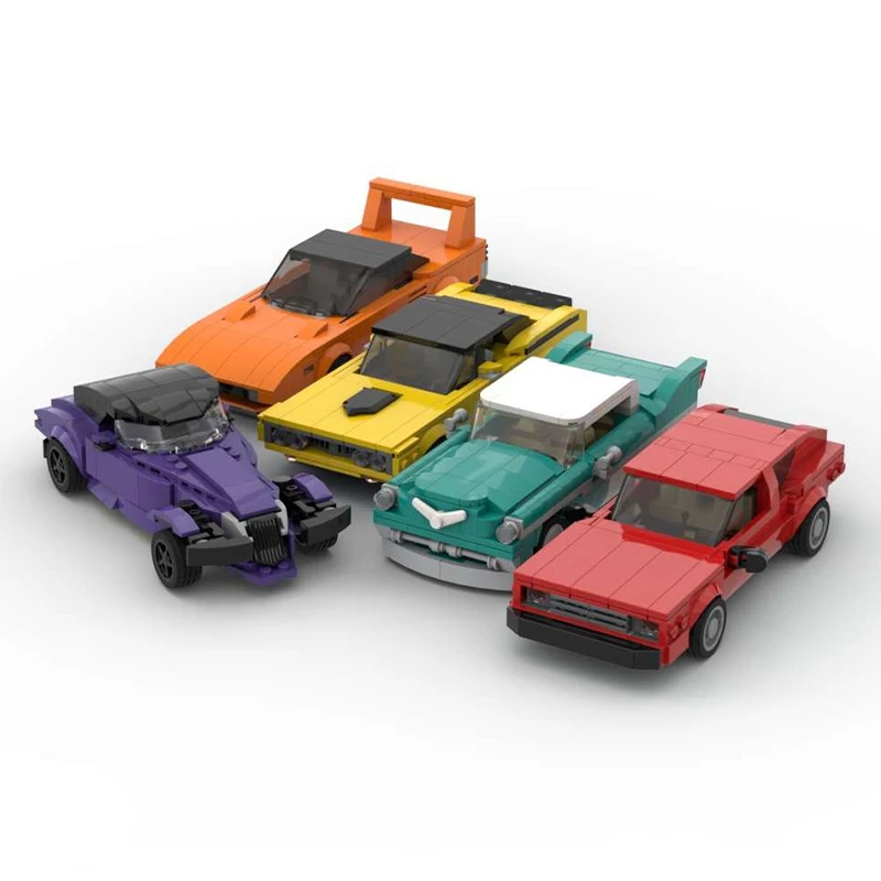 1310pcs MOC Founder Rock Vehicle Five Racing Series Technical Engineering Model Building Blocks Module Diorama Ship DIY Toy Gift
