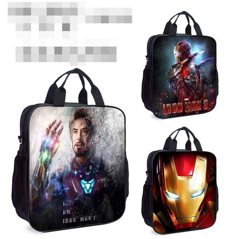 Marvel Iron Man primary and secondary school students portable large zipper file bag children's book portable tutoring bag