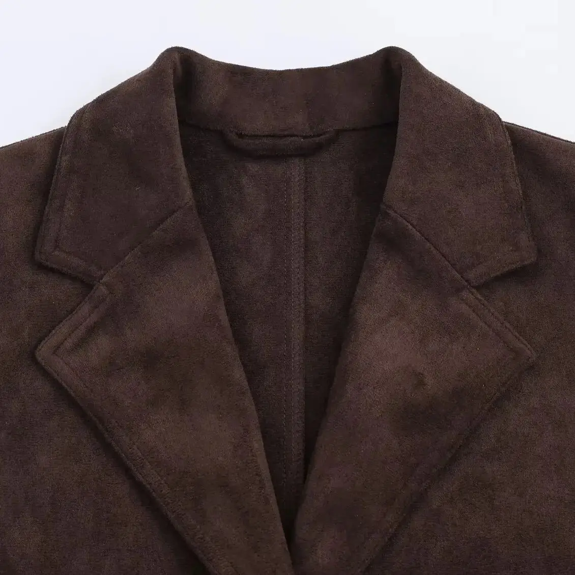 2025 여성 패션 유럽 및 미국 스타일 가을 신상품 안티 스웨이드 텍스처 롱 코트 올매치 긴 소매 코트 여성용