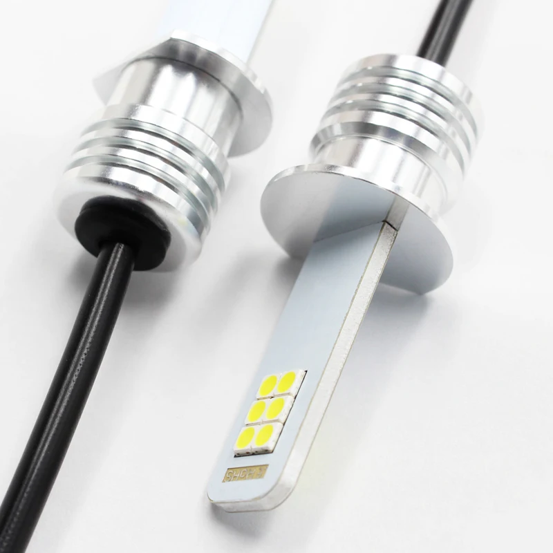 

2 шт. H1 светодиодный ные лампы супер яркие Автомобильные противотуманные фары 12В 24В белые дневные ходовые огни авто