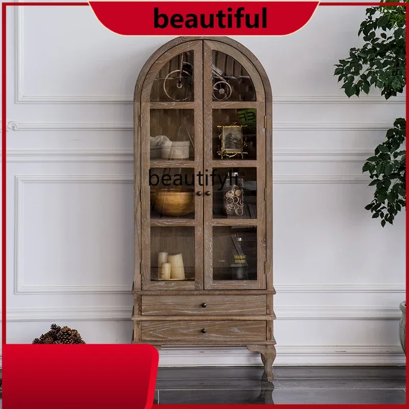 

American dome oak edge storage living room dining side French cabinet H