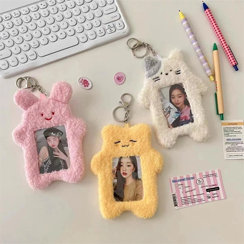 Plush Photocard Holder Cute Rabbit Kpop Album Picture Case Binder Photo Card Packaging Supplies Idol Cards Collect Sleeve Holder