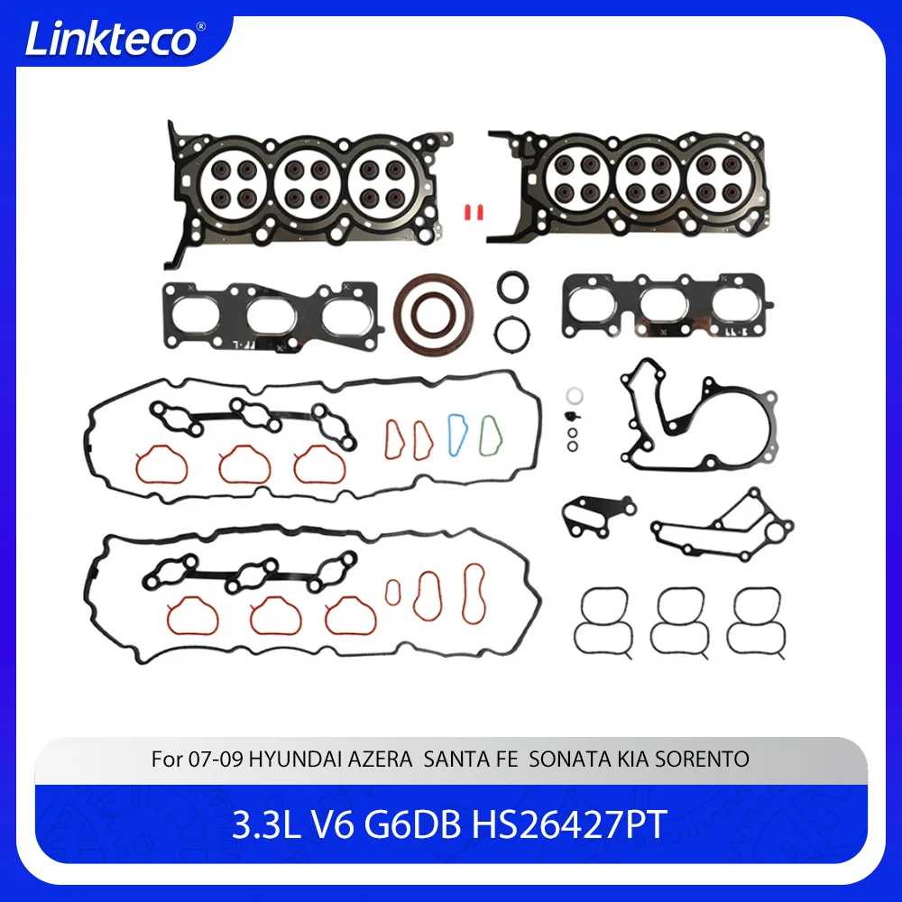 

Engine part Full gasket set Fit 3.3 L V6 G6DB GAS For 07-09 3.3L HYUNDAI AZERA SONATA SANTA FE KIA SORENTO HS26427PT