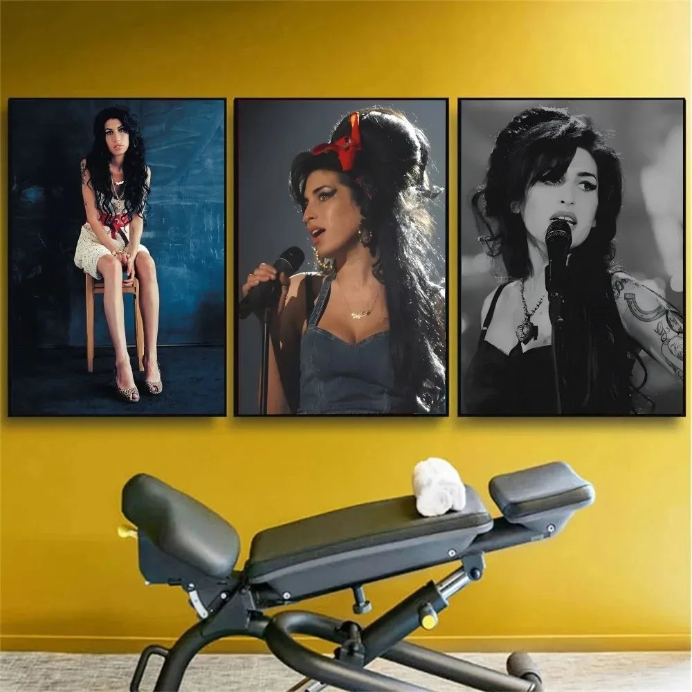 Beauty Woman Amy Winehouse Music Singer Star PosterClub Bar Vintage Poster Wall Art Canvas Painting Bedroom Study