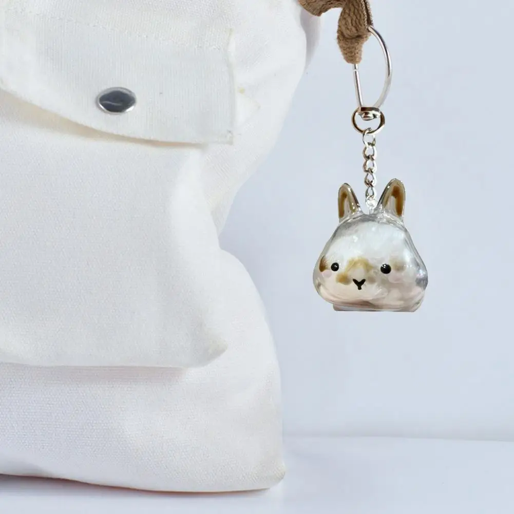 1/4Pcs Gantungan Kunci Bulu Hewan Peliharaan, Gantungan Kunci Bulu Kelinci, Botol Penyimpanan Bulu Transparan, Liontin Kenangan, Gantungan Kunci Bulu Hewan Peliharaan