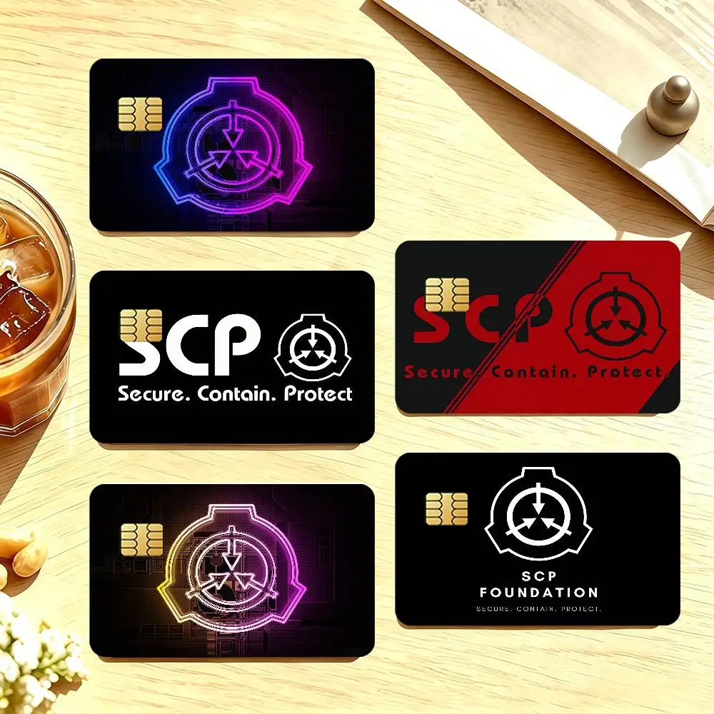 Fashion S-Scp Foundation Credit Card Public Transportation Cards Sticker Waterproof Card Face Decoration 4PCS