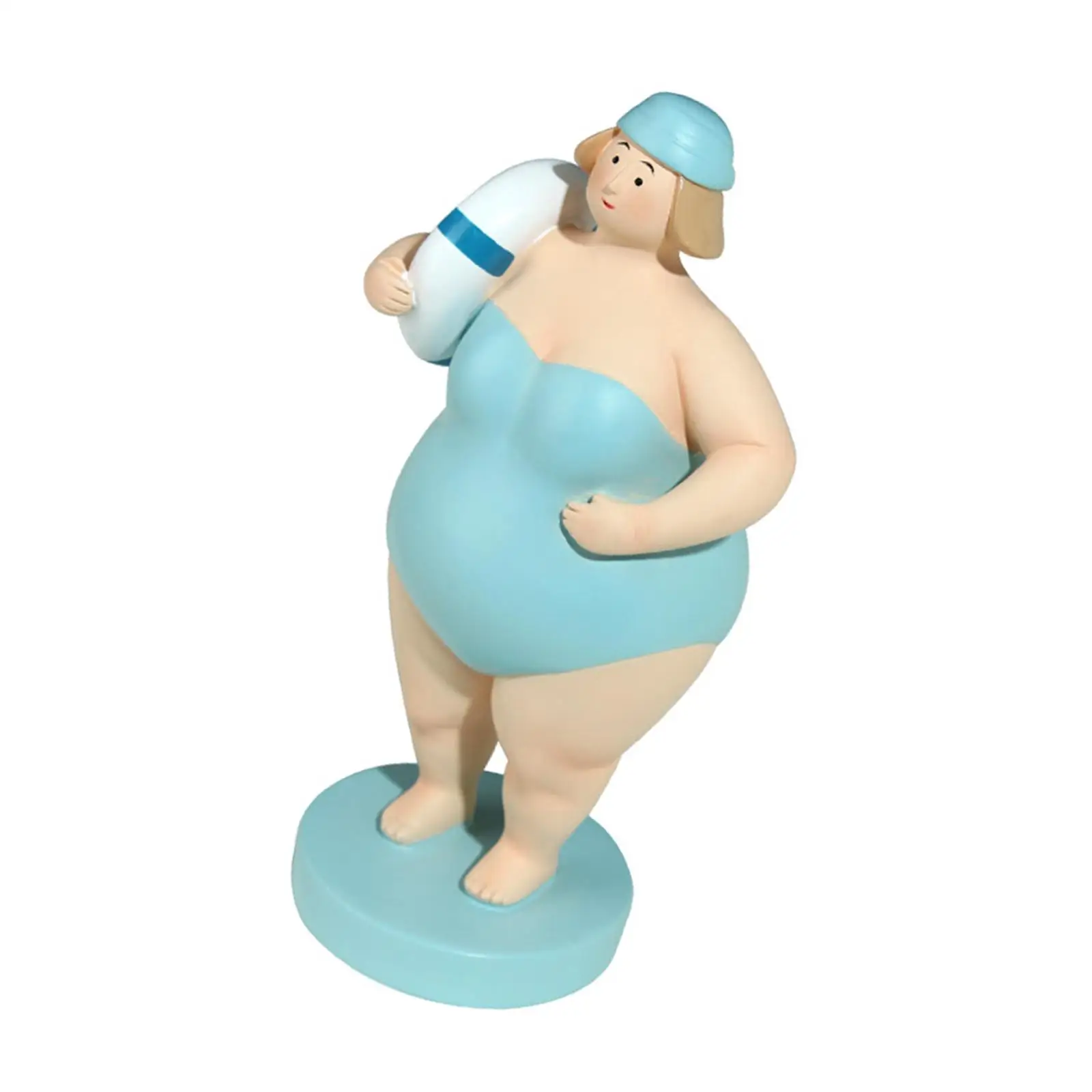 

Beach Woman Resin Doll Tabletop Decoration,Collectible,Beach Lady Figurine,Fat Lady Statue for House Desktop Cabinet Indoor