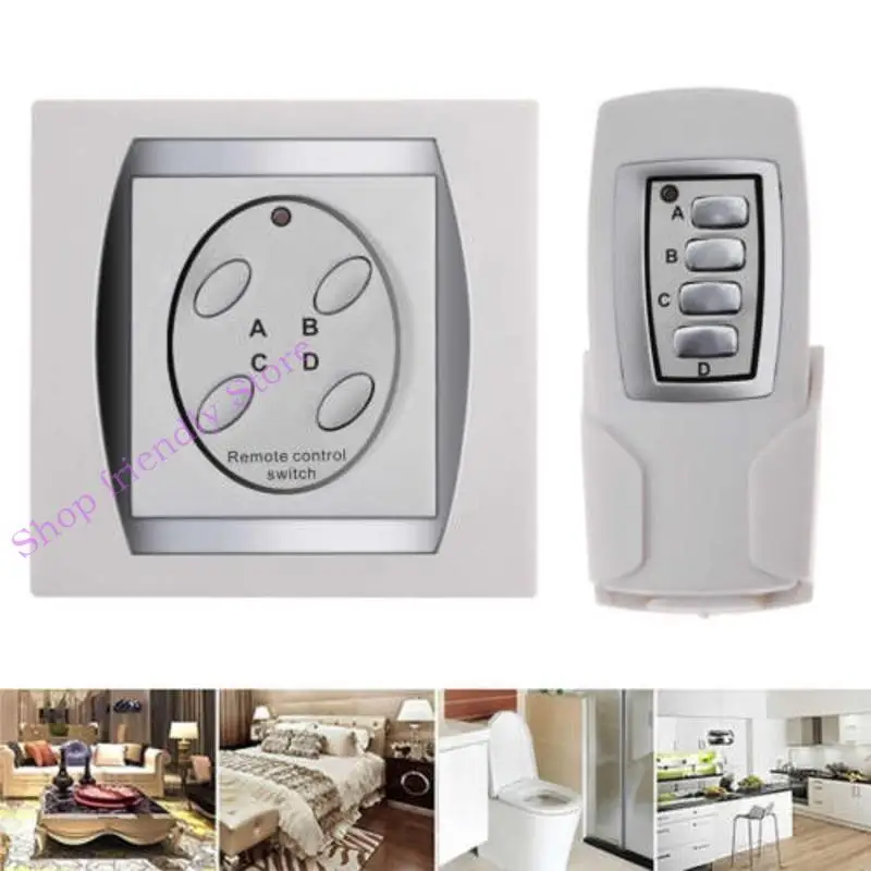 594A Wireless Remote Controller Radio Switch Remote Control System Receiver Transmitter 4-Channel 50M Remote Control Switch
