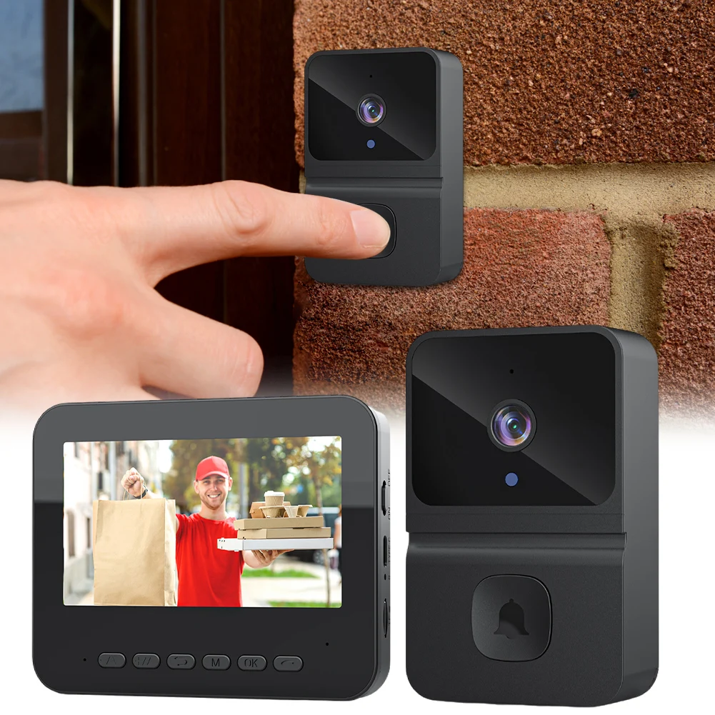 Timbre de vídeo inalámbrico con Wi-Fi de 2,4G, visión nocturna infrarroja, timbre de vídeo inteligente, timbre de comunicación Dual para apartamento familiar