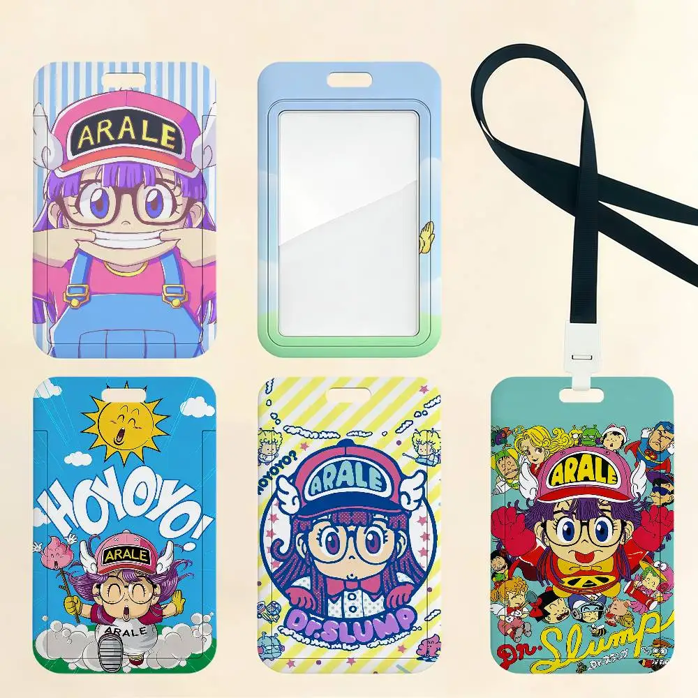 Cartoon D-Dr. S-Slump Card Holder Cardcase Bus Subway Work Permit Student Lanyard Neck Straps Badge Holder Door Card