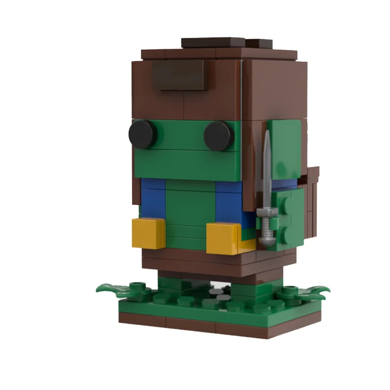 

106, зеленые гигантские строительные блоки Brickheadz, модель для детей, образование, сделай сам, сборка, дисплей, игрушки, подарки на день рождения, Рождество