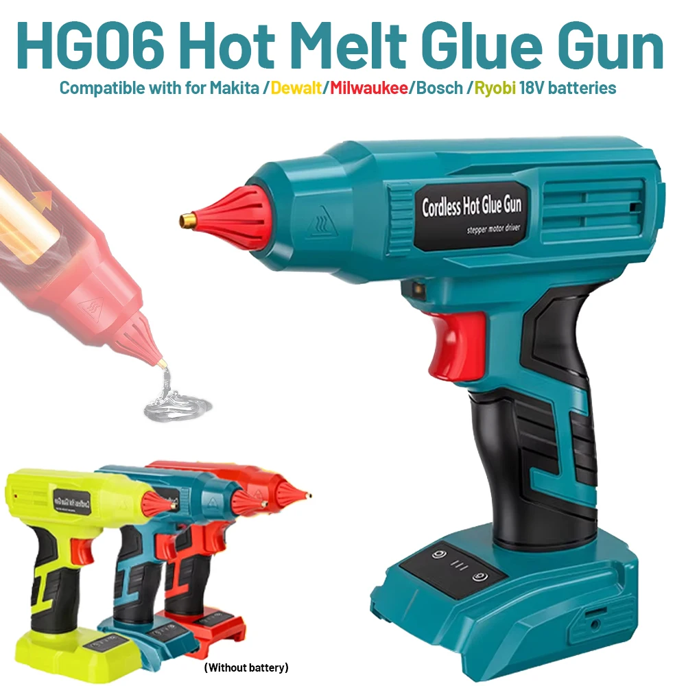 

Многофункциональный беспроводной термоклеевой пистолет для аккумуляторов Makita/DeWalt/Milwaukee/Bosch/Ryobi 18/20В, клеевые стержни, электроинструмент для DIY