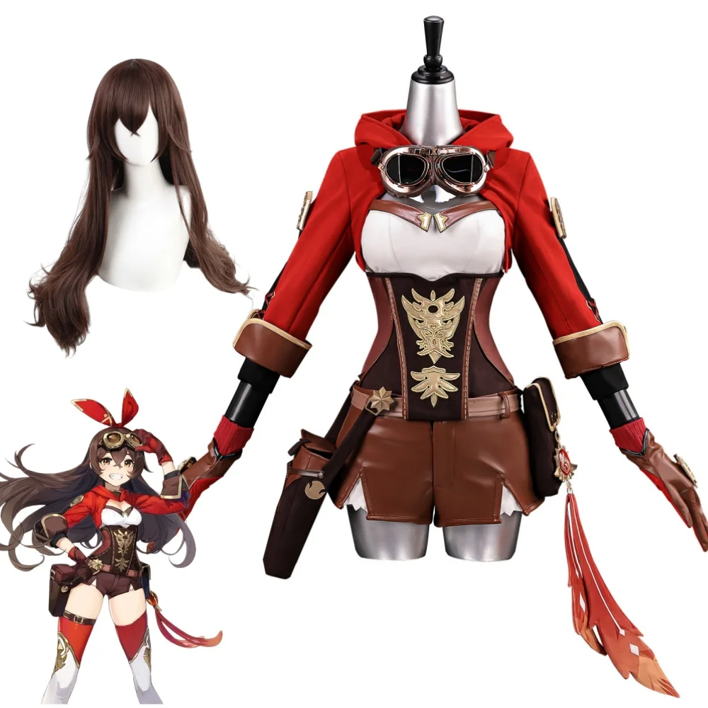 Game Genshin Impact Amber Cosplay Costume Suits Amber Costume Full Set