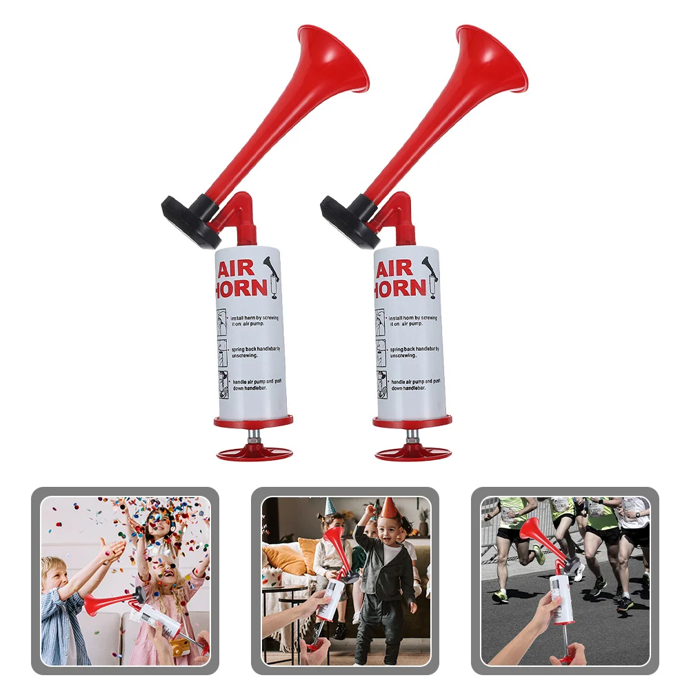 2Pcs Handheld Air Horn Loud Noise Maker for Sports Events Party Celebrations Portable Cheer Horn Pump Fan Trumpet