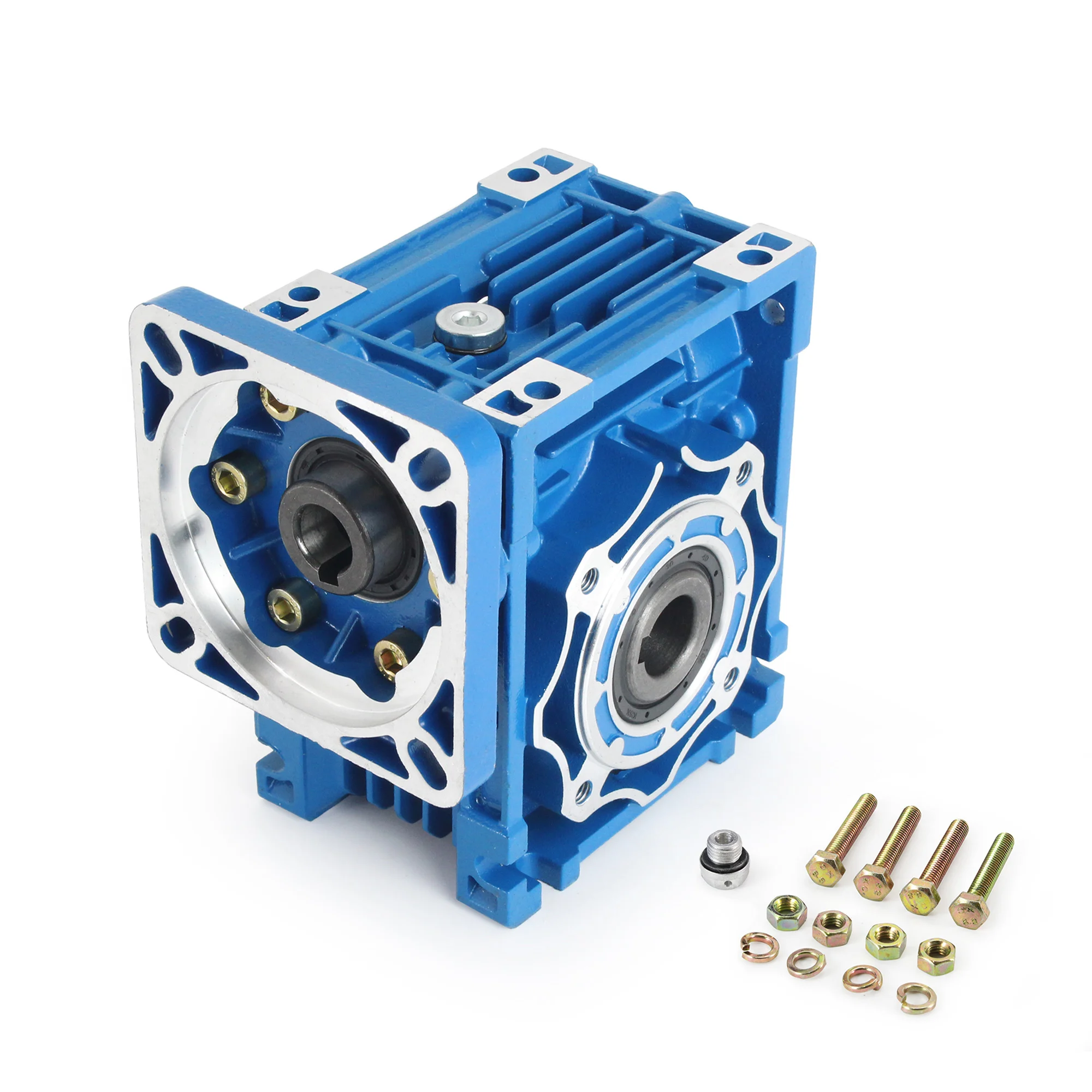 NMRV30 40 50 63 75 90 110 130 Square Flange Worm Reducer  Aluminum Case High Torque Gearbox Gear Suit For Servo Stepper Motor