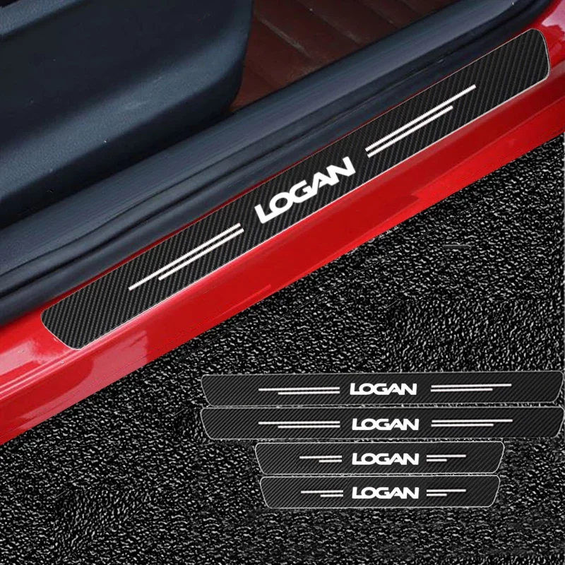 Carbon Fiber Car Sticker Car Door Trunk Protective Strip Decal For Dacia Logan 1 2 3 MK1 MK2 MK3 2004- 2019 2020 2021 2022 2023