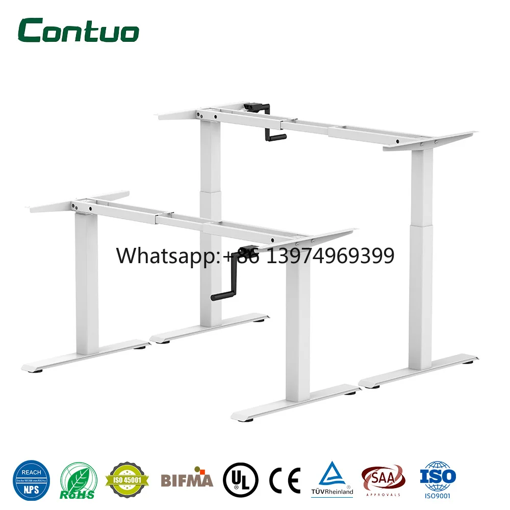 Manual Hand Crank Controller Ergonomic Standing Desk Smart Height Adjustable Office Computer Desk Frame