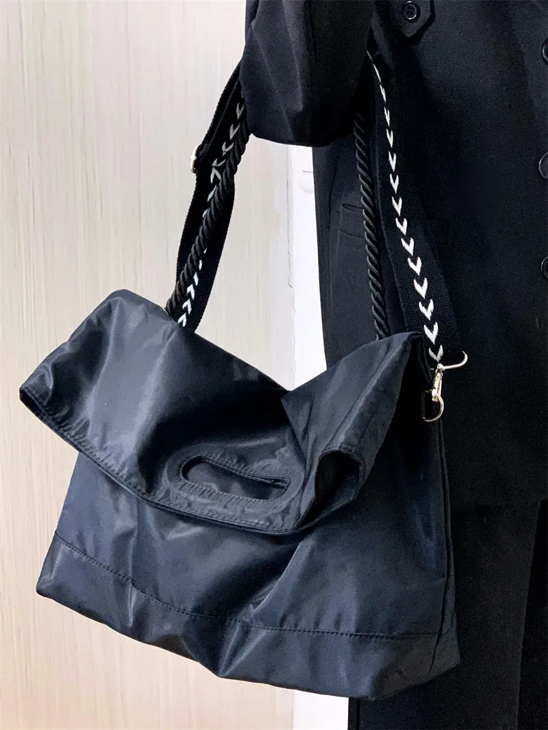 Nylon Women handbags large capacity Casual Wide Strap female shoulder bag big totes black travel lady crossbody bags bolsas