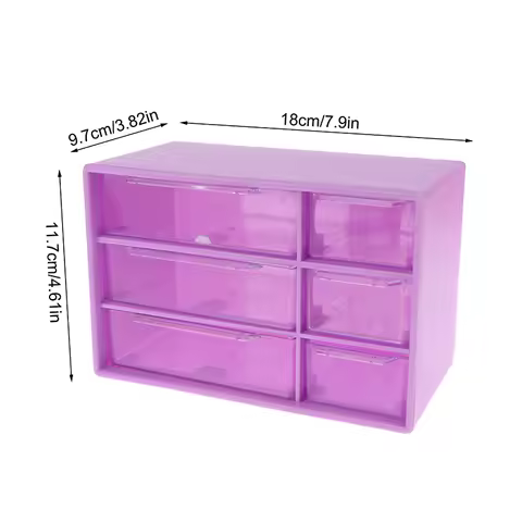 Multi-layer Desktop Storage Box Dustproof Organizing Box For Office Supplies Stationery Jewelry Transparent Six Grid Drawer Box