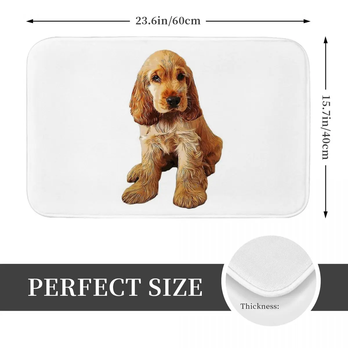 Gold Cocker Spaniel Puppy Dog Non-slip Doormat Floor Mat Cushion Carpet Rug for Kitchen Entrance Home Bedroom Footpad Mats