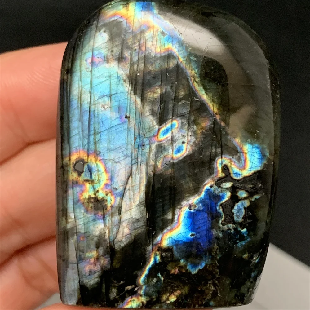 الطبيعية مشرق البرتقال الأرجواني ضوء اللابرادوريت العينات المعدنية الدائمة الأزرق الأصفر الوردي ضوء لابرادور الحلي شفاء الخرز #3