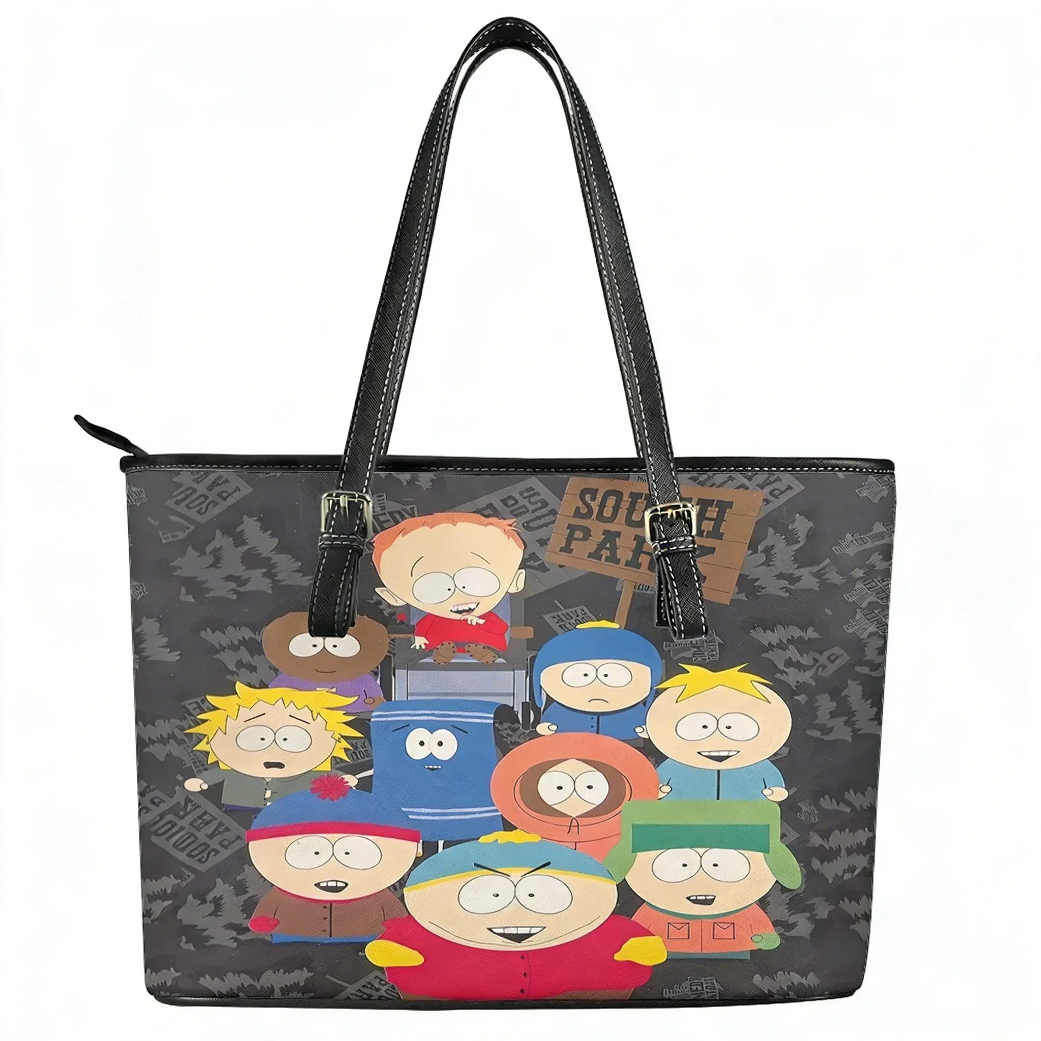 

South Park Cartoon Animation Handbag Womens Mens Personalized Tote Bag Shoulder Bag Business Leather Purse Travel Bag Gift