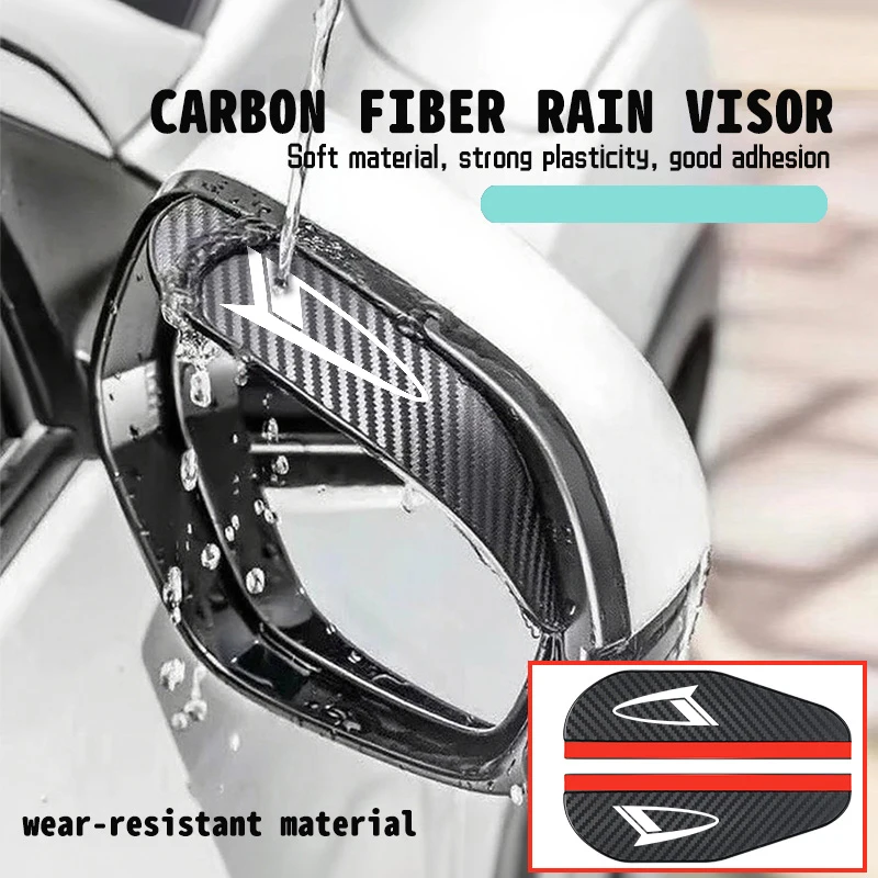 Car Rearview Mirror Rain Eyebrow Visor Carbon Fiber Auto Accessories For Daihatsu Move Terios YRV Terios Sirion Mira Materia YRV