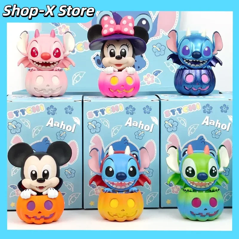 Halloween Mickey Mouse And Friend Pumpkin Version Halloween Limited Cosbi Blind Box Mini Figure Guess Christma Desktop Gift Toys