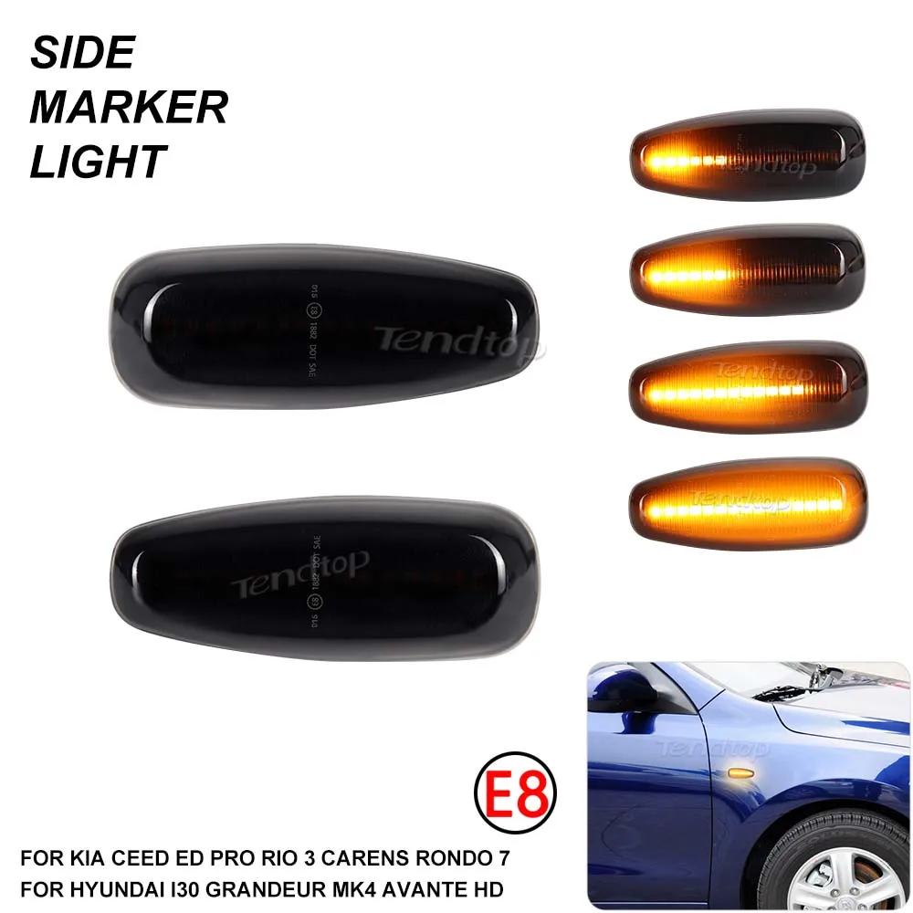 LED Dynamic Side Marker Light Turn Signal Lamps For Kia Ceed Rio 3 Pro Carens Rondo 7 Hyundai i30 Grandeur mk4 Avante HD